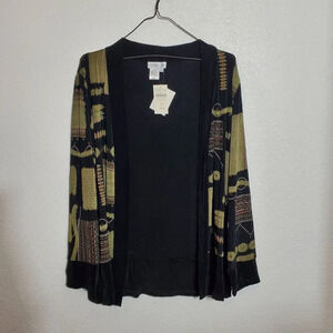 Coldwater Creek Womens Geometric Open Knit Cardigan Shrug Size Medium